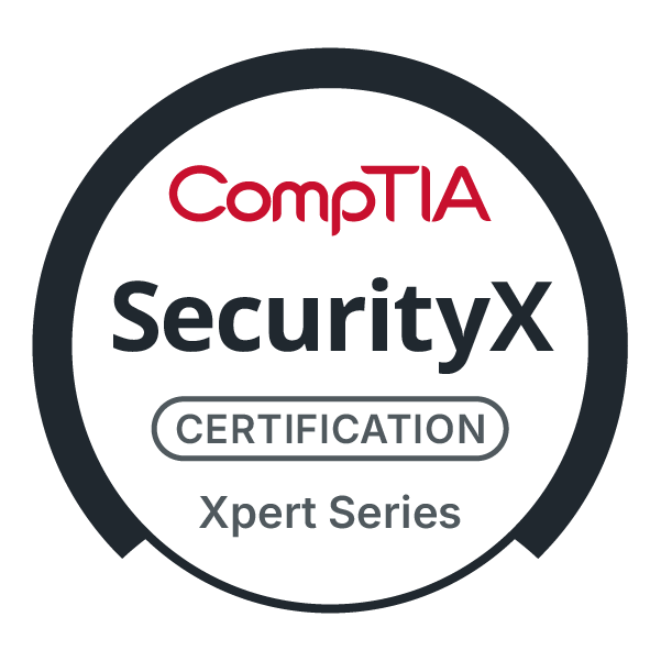 This image is the logo for CompTIA Security X certification.